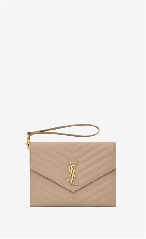 ysl monogram clutch grain|ysl monogram clutch beige.